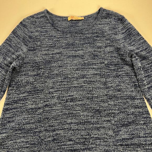 Aryeh Heather Blue A-Line Sweater Dress Large Patch Pockets Size M - Picture 6 of 11